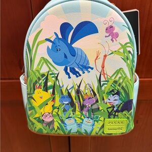 Loungefly Pixar A Bug's Life Pastel Blue Green Mini Backpack